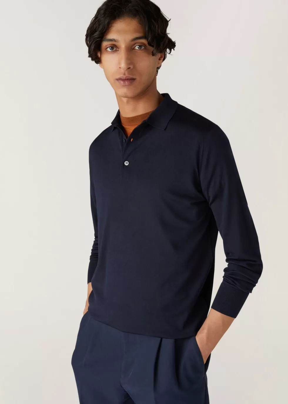 Knitwear*Loro Piana Polo Total Eclipse