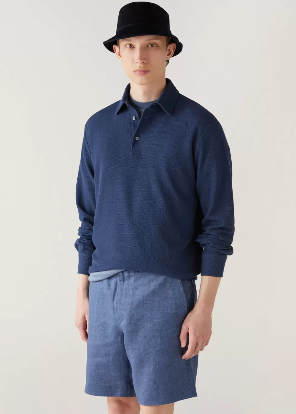 Polo And T-Shirts*Loro Piana Polo Shirt Deep Ocean Blue