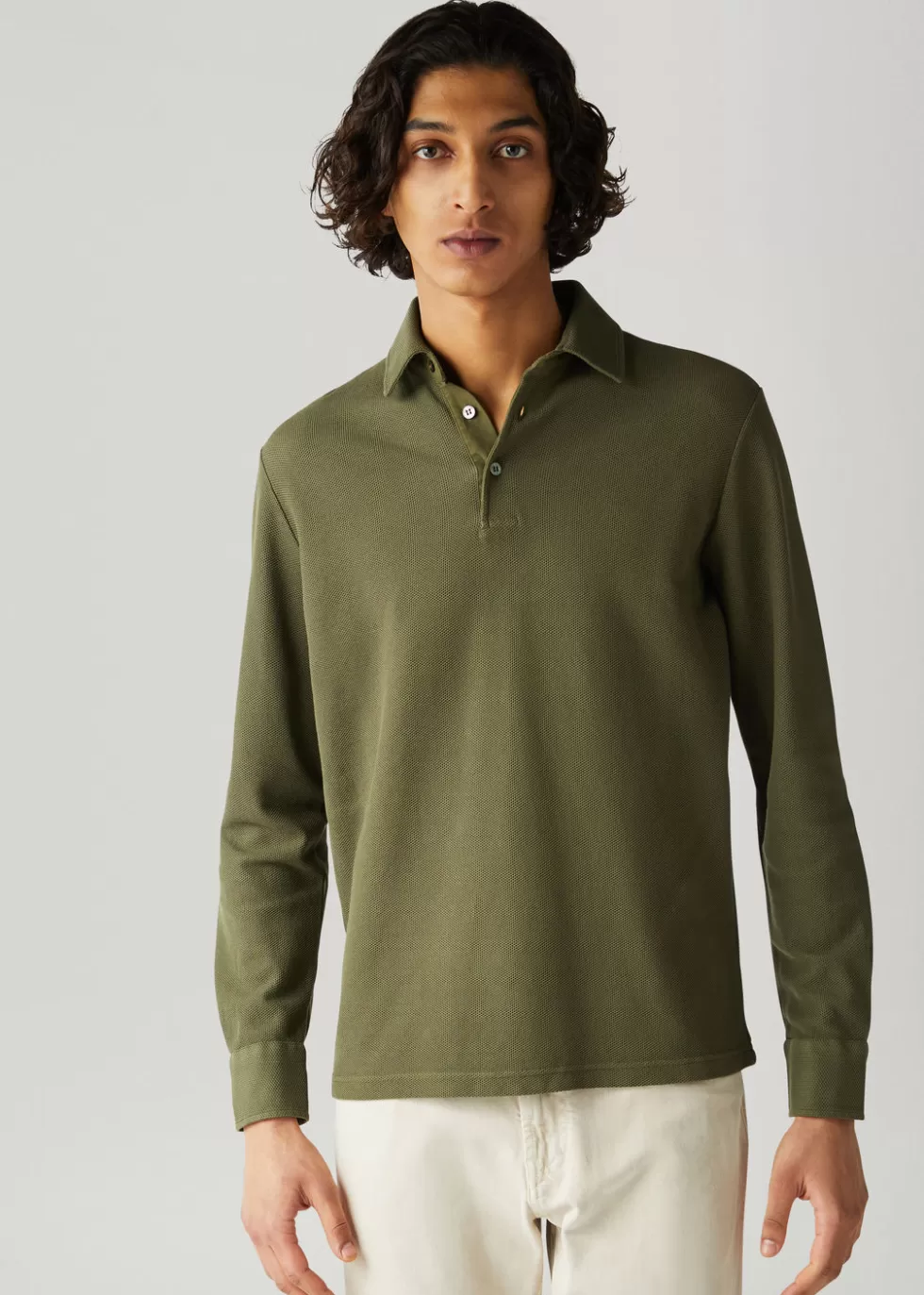 Polo And T-Shirts*Loro Piana Polo Shirt Sagano Forest