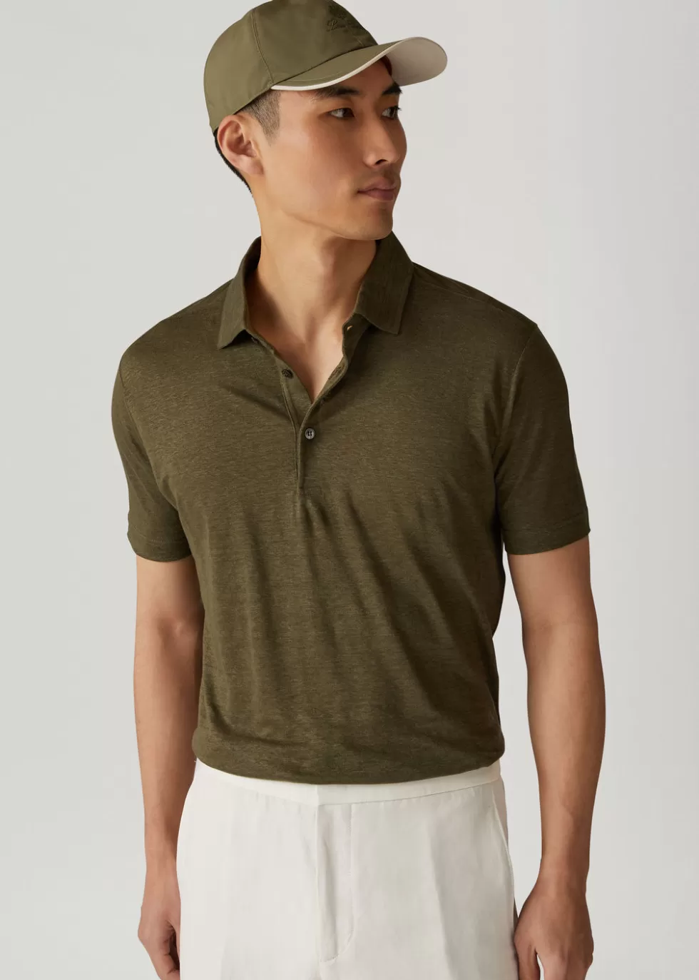 Polo And T-Shirts*Loro Piana Polo Shirt Tea Leaf