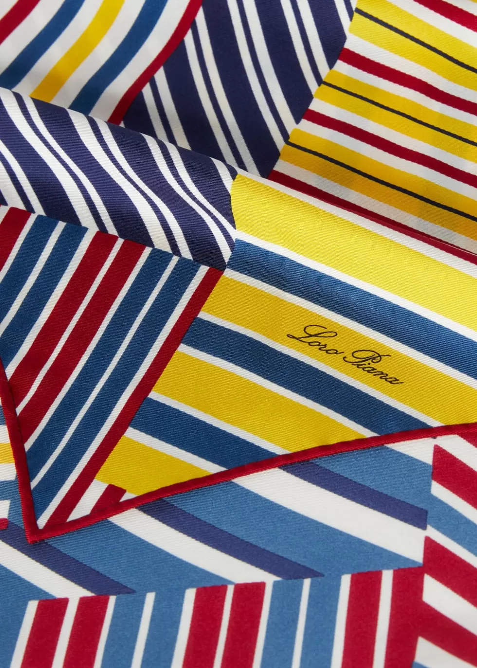 Stoles*Loro Piana Portofino Triangle Foulard Buoy Red/Sunny Yellow/Nautical Blue