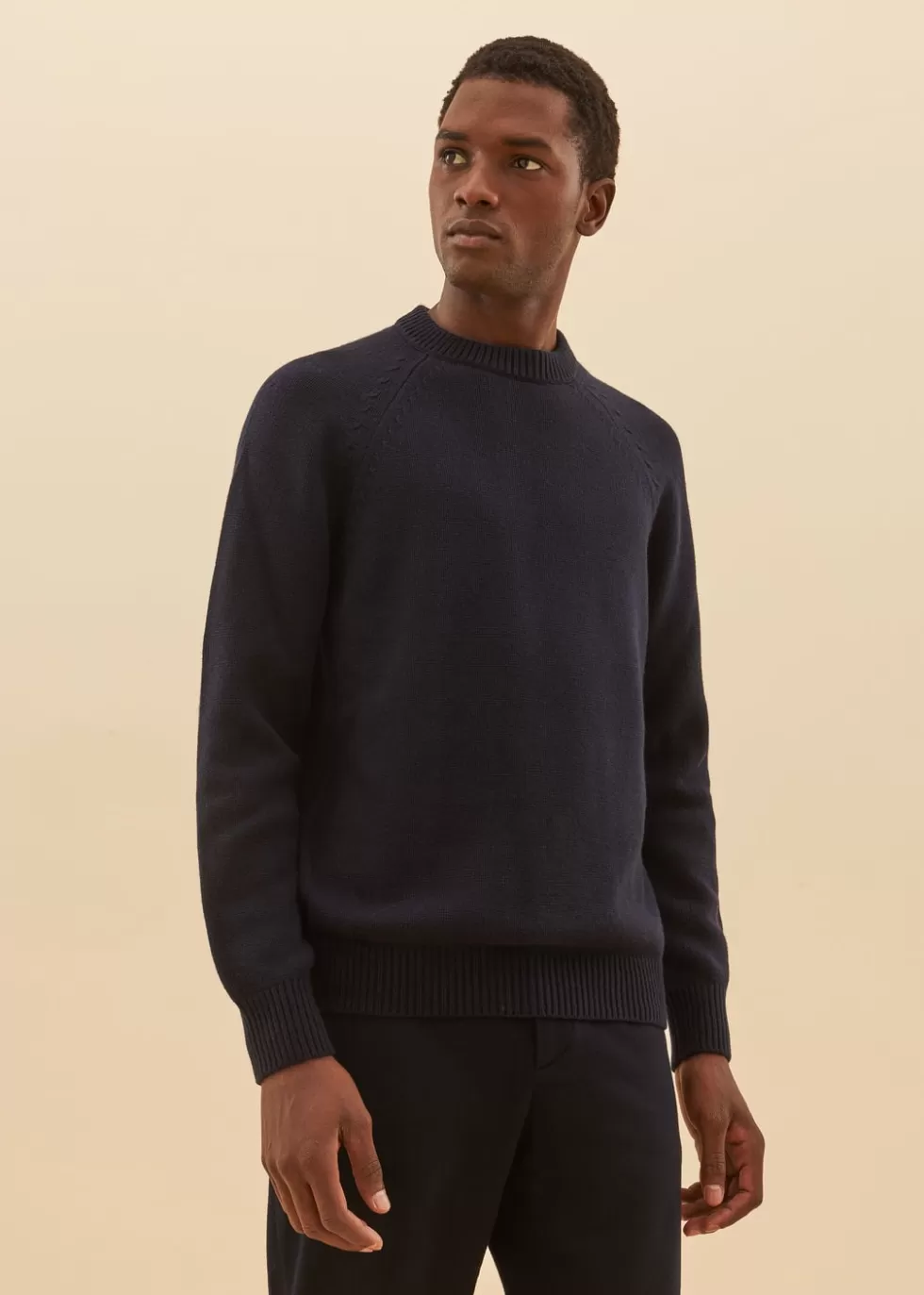 Knitwear*Loro Piana Powell Crew Neck Navy Blue