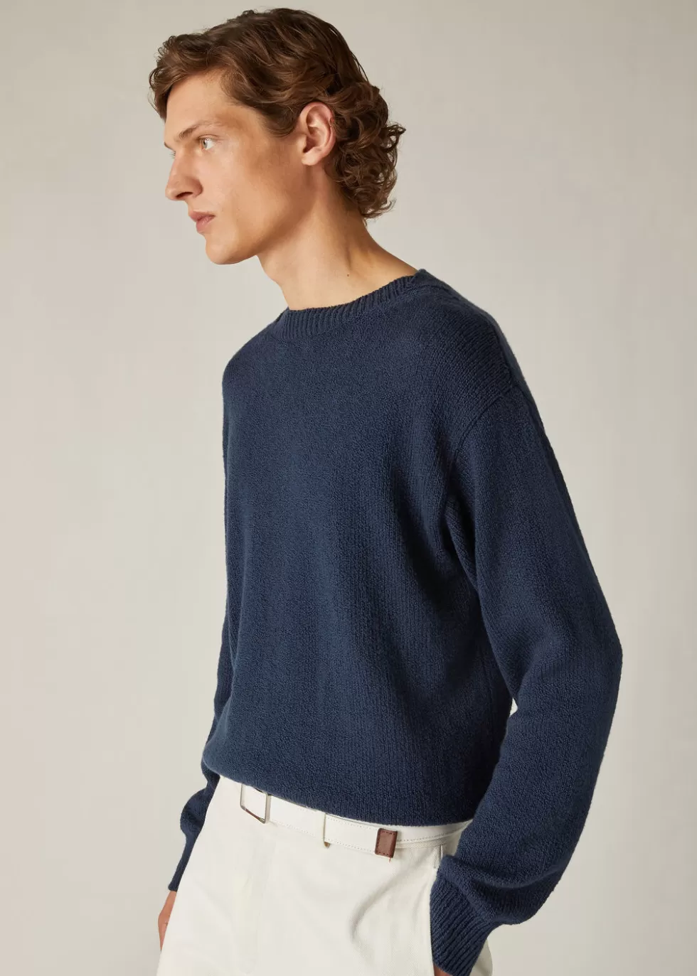 Knitwear*Loro Piana Rapallo Crew Neck Dark Sea