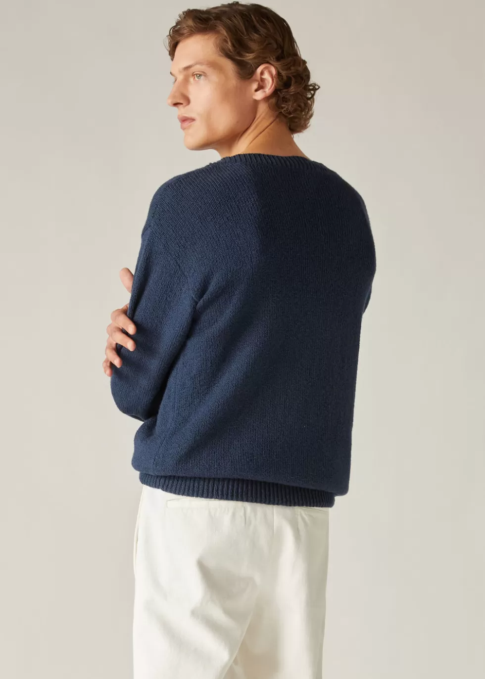 Knitwear*Loro Piana Rapallo Crew Neck Dark Sea