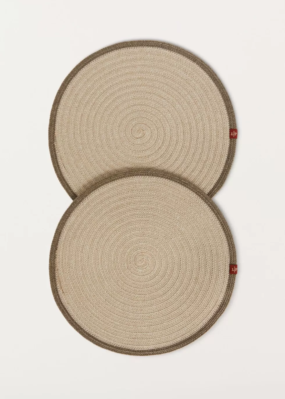 Tableware*Loro Piana Saint Barth Round Placemats (Set Of Two) Tundra/Kasha