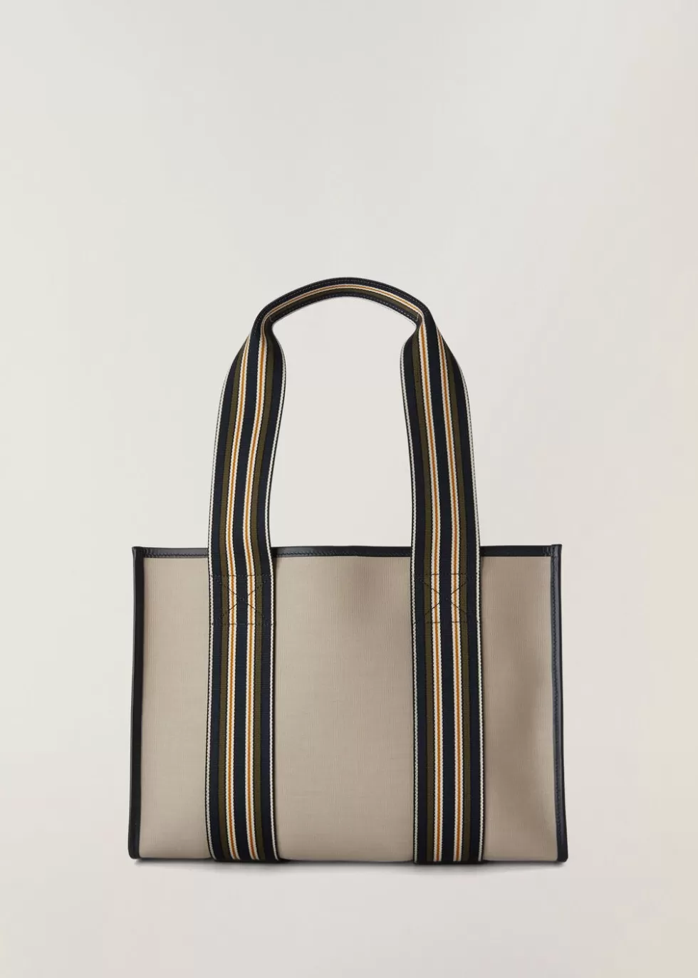 Top Handle And Totes*Loro Piana Small The Suitcase Stripe Bag Light Grey-Military/Blue Navy