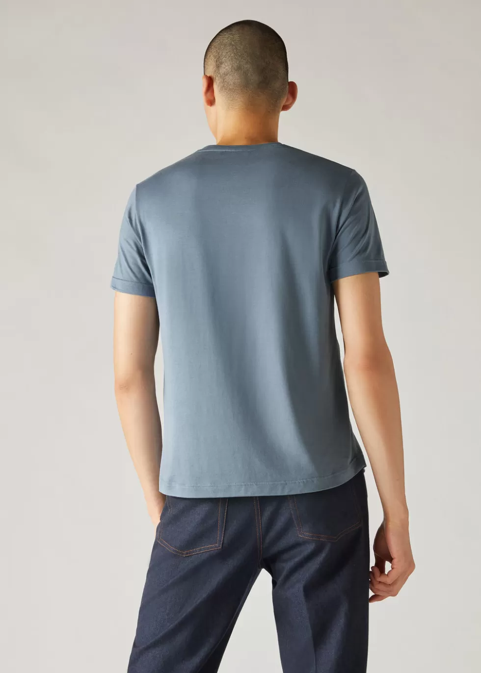 Polo And T-Shirts*Loro Piana Soft T-Shirt Scanda Blue