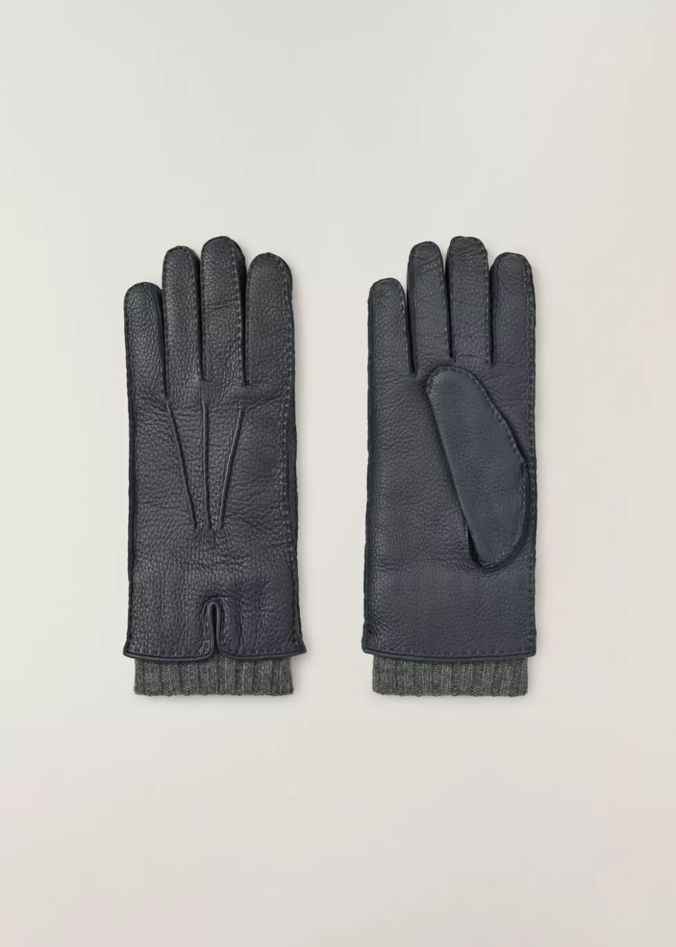 Gloves*Loro Piana Stirling Gloves Black/Gray Melange