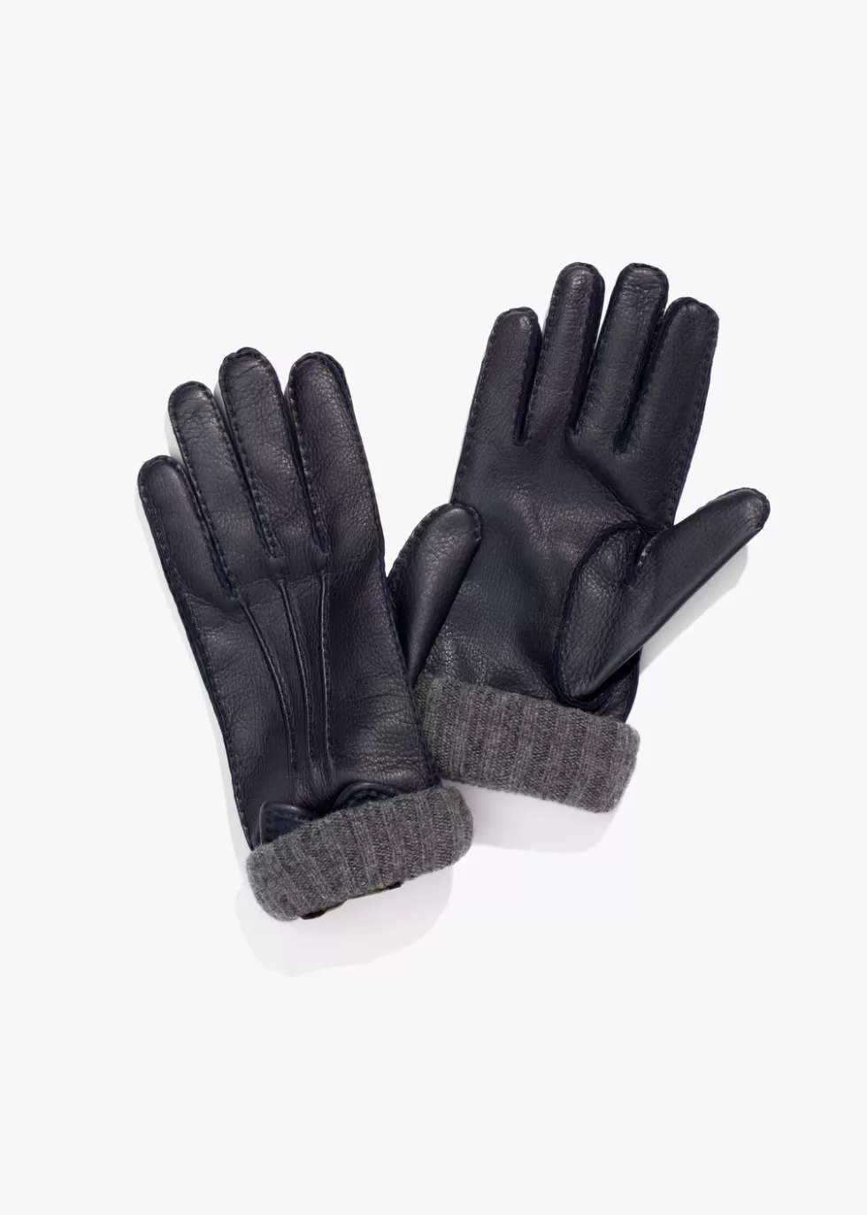 Gloves*Loro Piana Stirling Gloves Black/Gray Melange