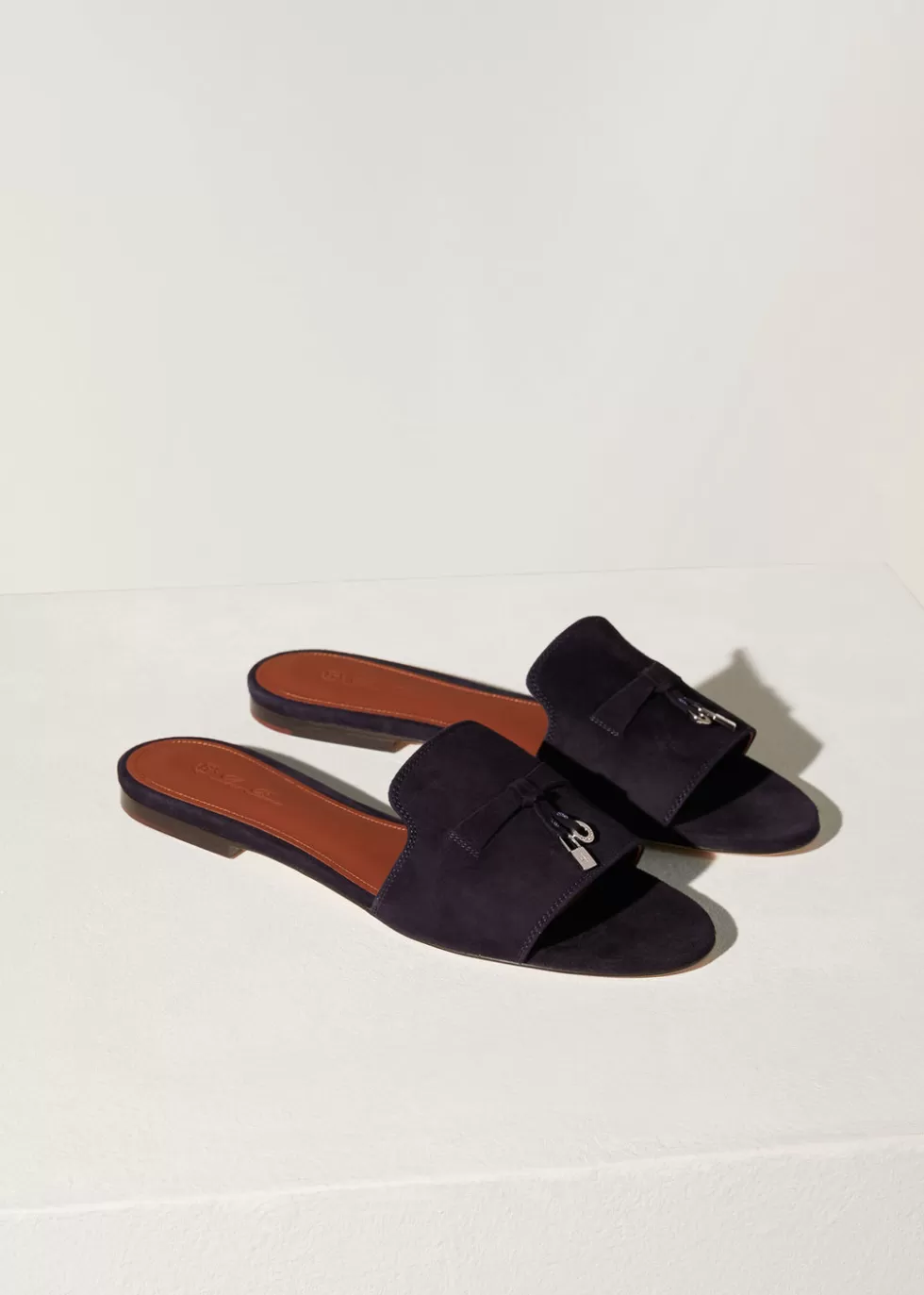 Sandals And Espadrillas*Loro Piana Summer Charms Sandal Navy Blue