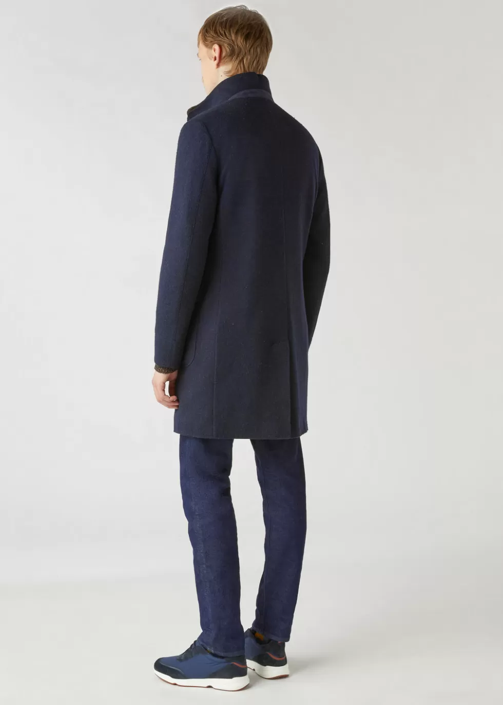 Coats & Trench*Loro Piana Sweater Coat Navy Blue