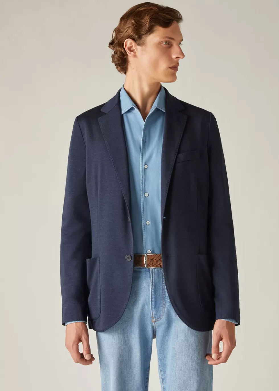 Blazers*Loro Piana Sweater Jacket Ombre Blue