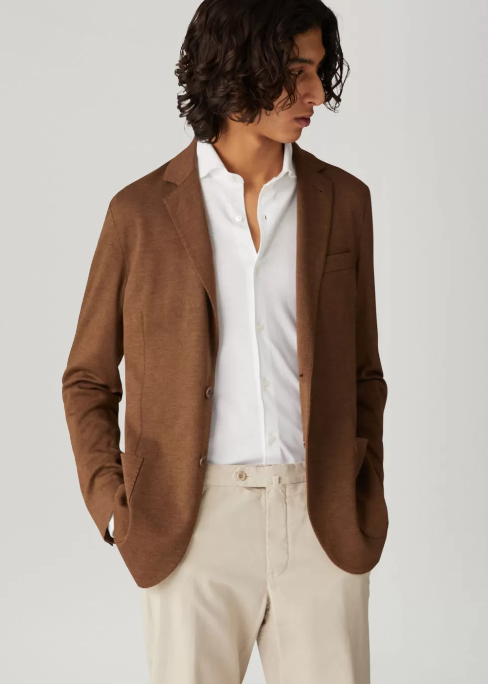 Blazers*Loro Piana Sweater Jacket Fir Brown