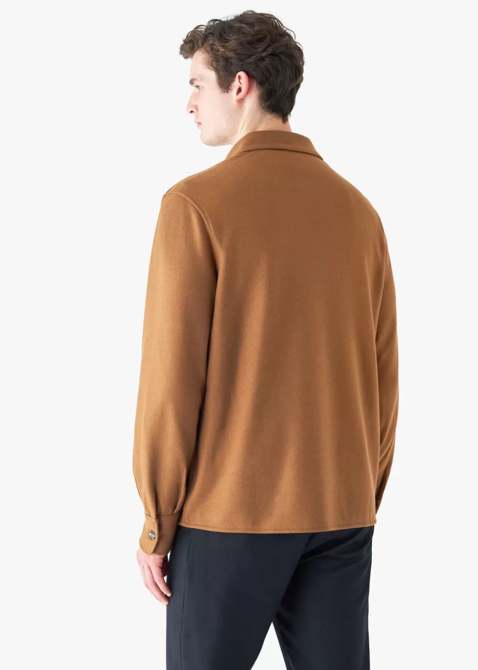 Jersey*Loro Piana Sweater Overshirt Dark Vicuna/Desert Rose Melange