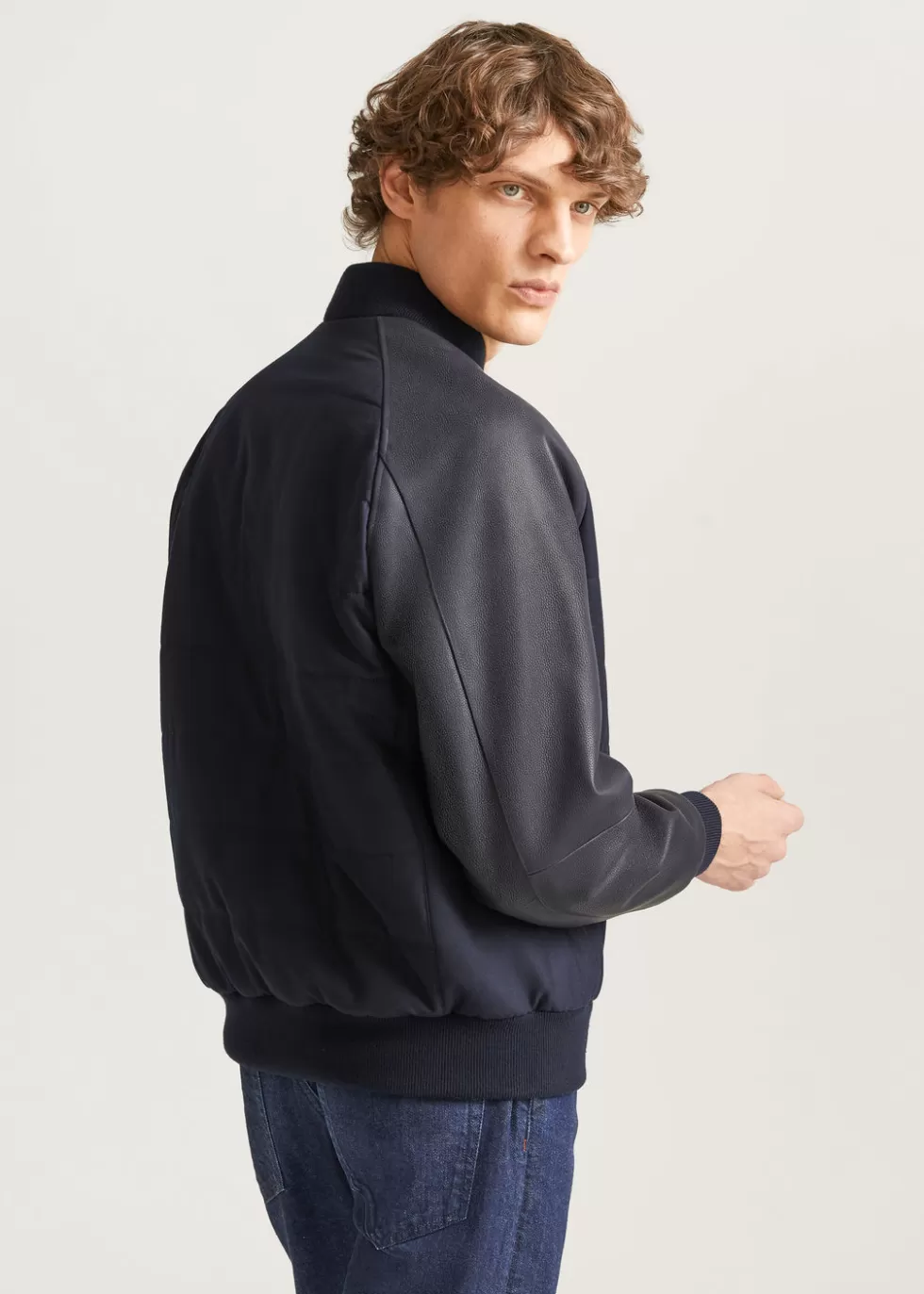 Puffers*Loro Piana The Gift Of Kings® Versity Bomber Jacket Navy Blue