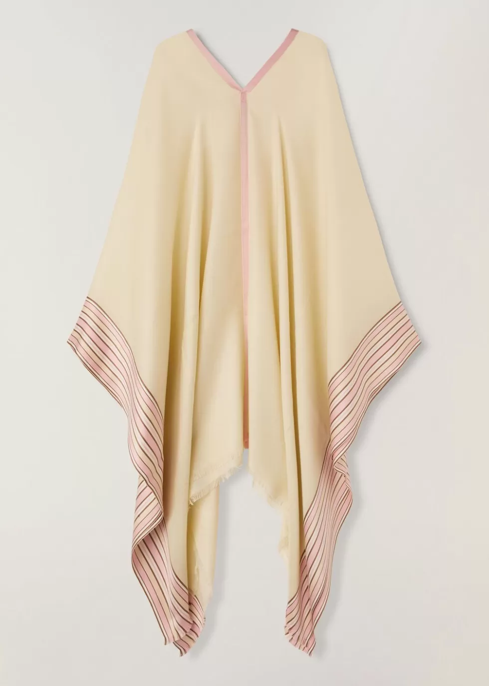 Coats & Capes*Loro Piana The Suitcase Stripe Poncho Sage/Pink Sunrise