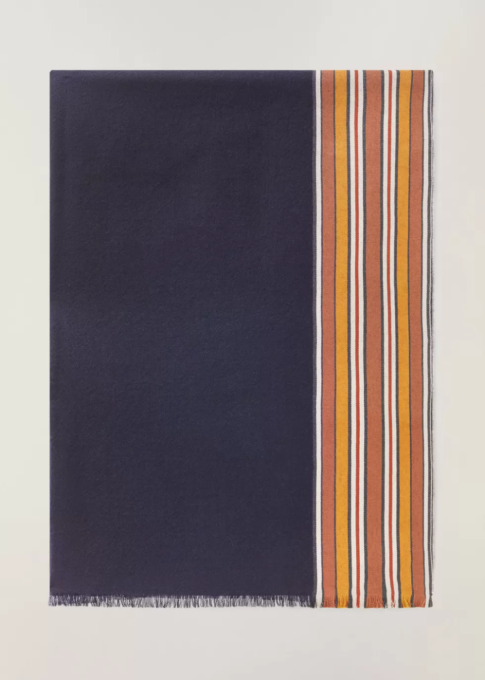 Stoles*Loro Piana The Suitcase Stripe Stole Navy Blue