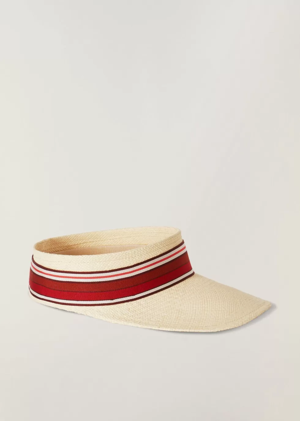 Hats*Loro Piana The Suitcase Stripe Visor Natural/Pink Traviata