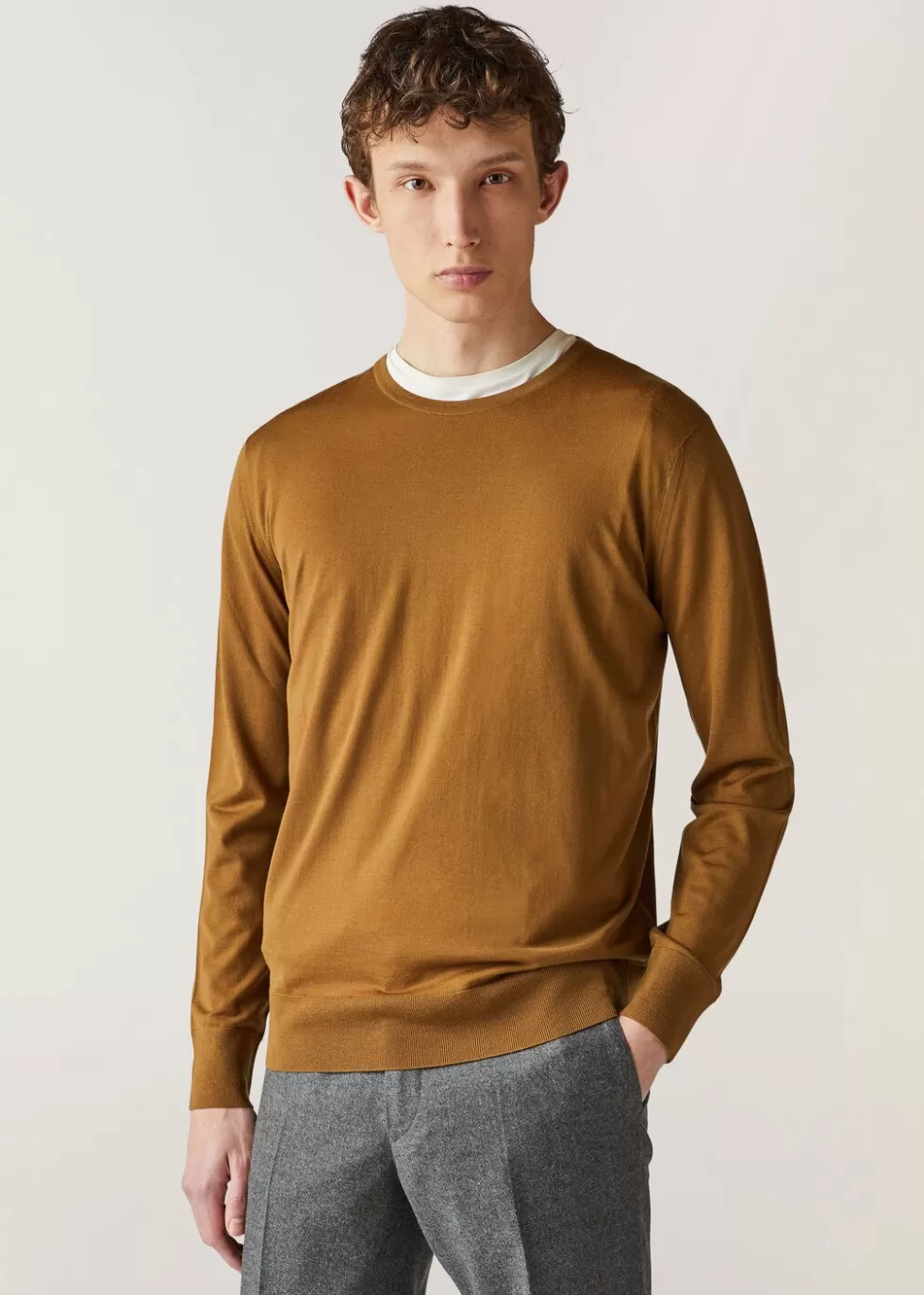 Knitwear*Loro Piana T-Shirt Crewneck Desert Mist