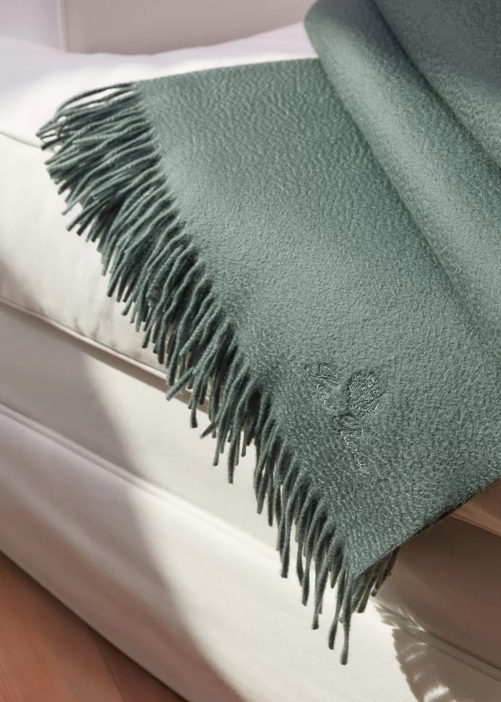 Blankets*Loro Piana Unito Blanket Silver Green