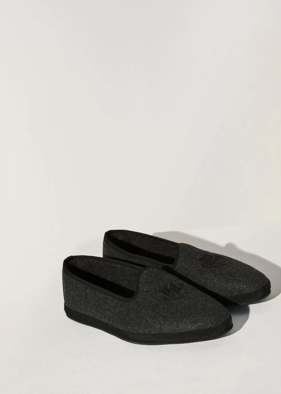 For Him*Loro Piana Venice Slippers Dark Gray Melange