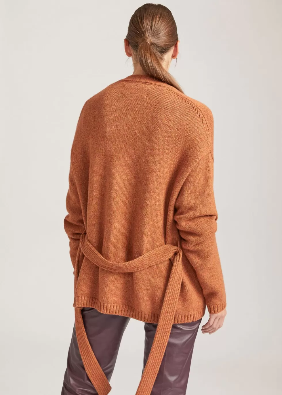 Knitwear*Loro Piana Vicuna Cardigan Vicuna/Honey Candy/Red Maple Leaves