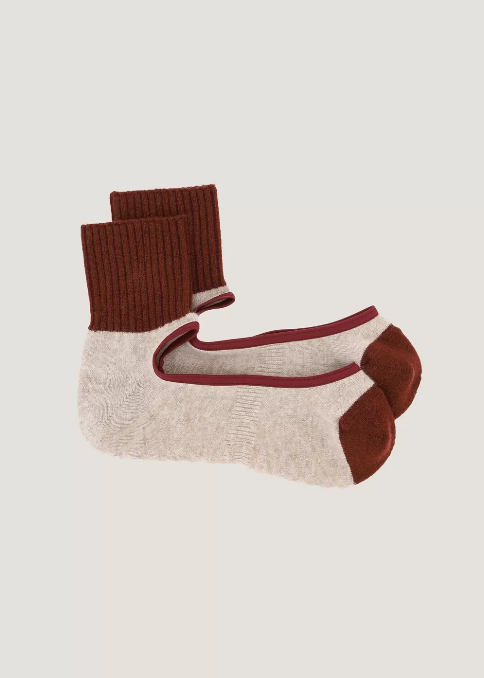 Wellness*Loro Piana Yoga Socks Red Grouse Melange/Kasha