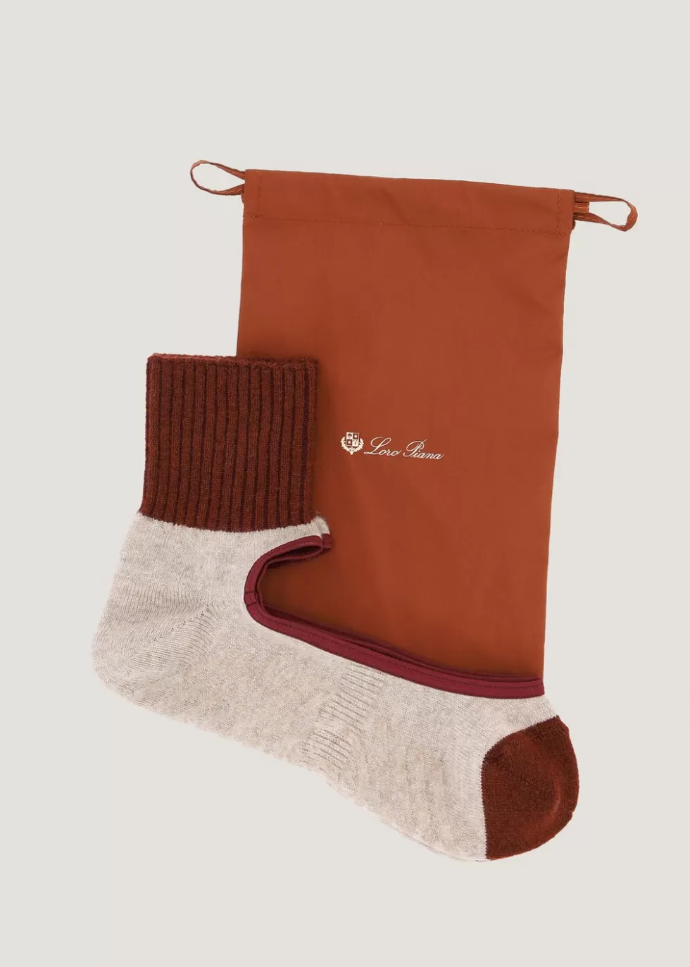 Wellness*Loro Piana Yoga Socks Red Grouse Melange/Kasha